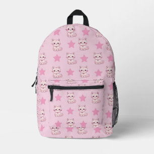 Niedlicher rosa Katzenstern Bedruckter Rucksack