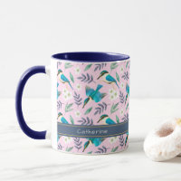 Niedlicher Rosa Kingfisher-Blumenmuster Name