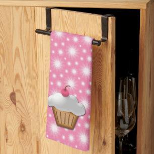 Niedlicher rosa Kirschkleiner kuchen Küchentuch