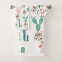 Niedlicher rosa Lama und grüner Kakteen