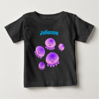 Niedlicher Rosa lila Quallenfisch Kawaii Cartoon