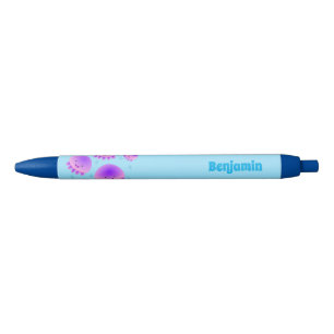 Niedlicher Rosa lila Quallenfisch Kawaii Cartoon Kugelschreiber