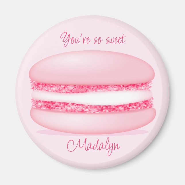 niedlicher Rosa Macaron, so süße Mädchen Magnet (Vorne)