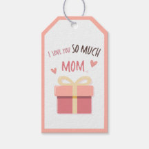 Niedlicher rosa Mama-Platz-Geschenk-Tag für die Mu