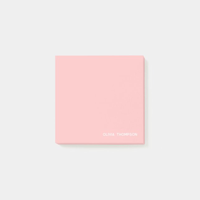 Niedlicher rosa Name klebrig Post-it Klebezettel (Vorderseite)
