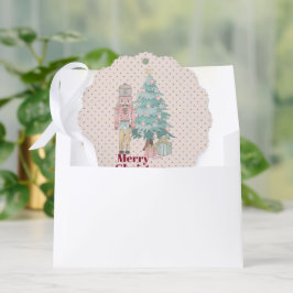 niedlicher Rosa-Nussknacker Ornament Karte