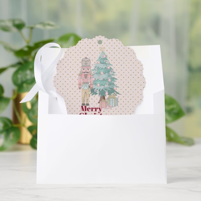 niedlicher Rosa-Nussknacker Ornament Karte (Umschlag)