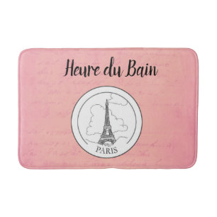 Niedlicher rosa Paris-Franzose-Eiffel-Turm-Pariser Badematte
