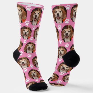 Niedlicher Rosa Pet-Foto-Druckkopf Socken