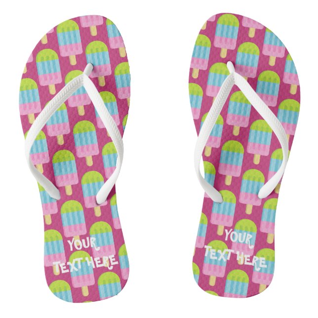Niedlicher rosa Popsikeldruck für Sandflip-Flops Flip Flops (Fußbett)