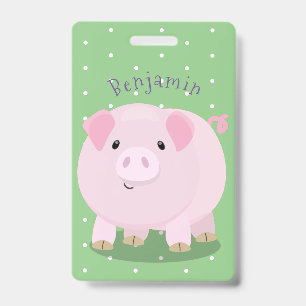 Niedlicher Rosa-Pot-Cartoon Ausweis