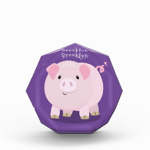 Niedlicher Rosa-Pot-Cartoon Fotoblock