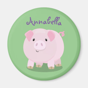 Niedlicher Rosa-Pot-Cartoon Magnet