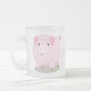 Niedlicher Rosa-Pot-Cartoon Mattglastasse