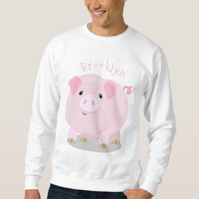 Niedlicher Rosa-Pot-Cartoon Sweatshirt (Vorderseite)