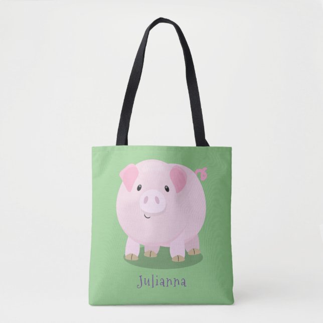 Niedlicher Rosa-Pot-Cartoon Tasche (Vorderseite)