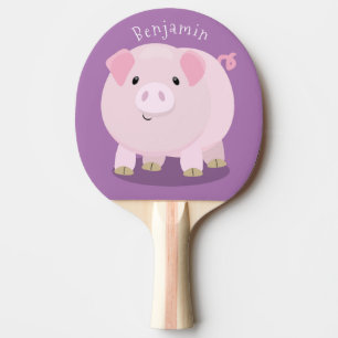 Niedlicher Rosa-Pot-Cartoon Tischtennis Schläger