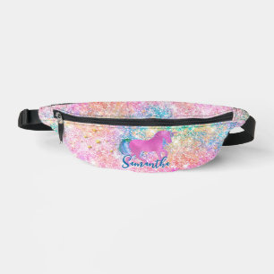 Niedlicher Rosa Regenbogen Einhorn Glitzer Bauchtasche