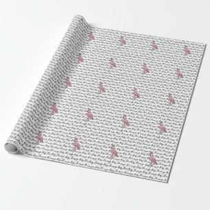 Niedlicher Rosa Retro-Flamingo Geschenkpapier