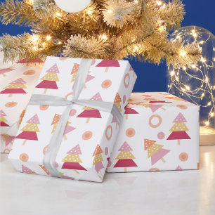 Niedlicher Rosa-Rosa-Urlaubstil Geschenkpapier