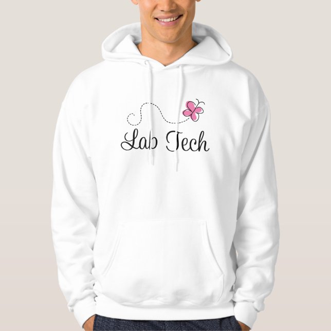 Niedlicher rosa Schmetterlings-LabradorTech Hoodie (Vorderseite)