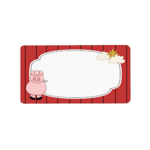 Niedlicher rosa Schwein-Aufkleber Adressaufkleber