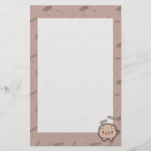 Niedlicher rosa Schwein-Oink rosa Hintergrund Briefpapier