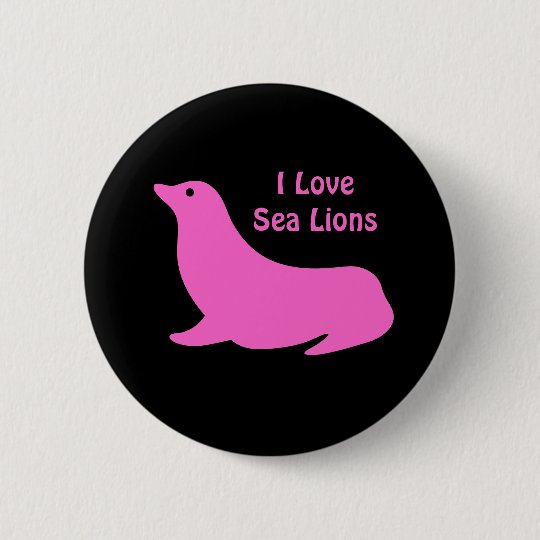 Niedlicher rosa Seelöwe Runder Button 5,7 Cm