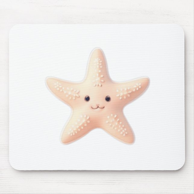 Niedlicher Rosa Seestern Mousepad (Vorne)