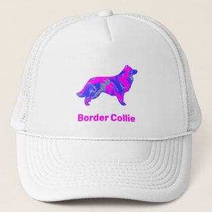 Niedlicher rosa Silhouette für Collie Dog an der G Truckerkappe
