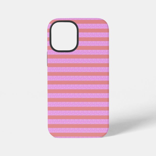 Niedlicher rosa Strip Handy-Fall iPhone 12 Mini Hülle (Rückseite)