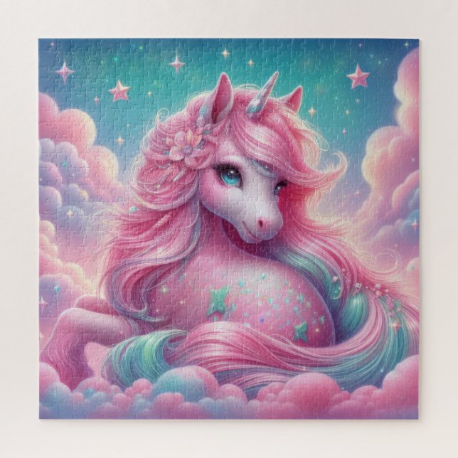 Niedlicher, rosa und blauer Einhorn Glitzer hell (Vertikal)