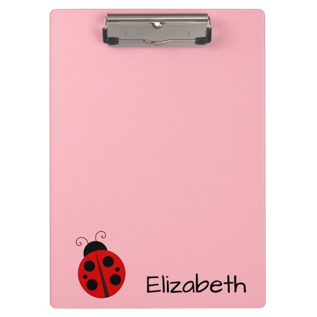 Niedlicher Rosa- und Schwarzer Namenstext mit Lady Klemmbrett (Vorderseite)