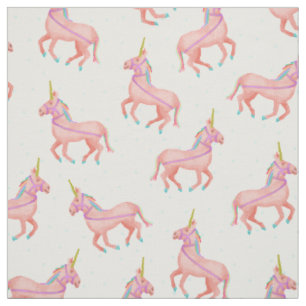Niedlicher rosa Unicorn und Sternchen-Vereinbarung Stoff