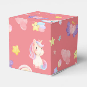 Niedlicher rosa, unicorone Regenbogenballon Muster Geschenkschachtel