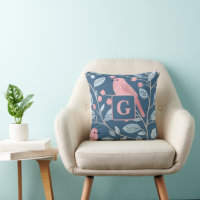 Niedlicher Rosa-Vogel, blau, personalisiert