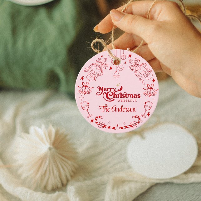 Niedlicher, rosa Weihnachtsbaum Geschenkanhänger (Von Creator hochgeladen)