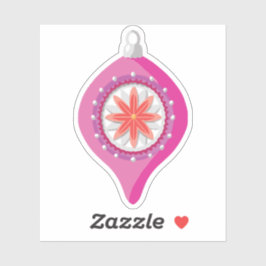 Niedlicher Rosa Weihnachtsbaumaufkleber Aufkleber
