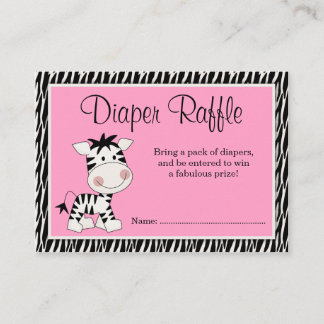 Niedlicher rosa Zebra Baby Duschschlauch Windeln R Begleitkarte
