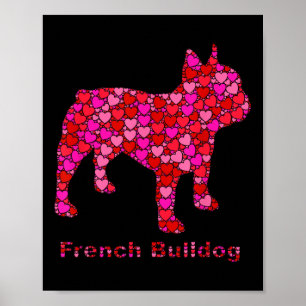 Niedlicher rosafarbener Hund Lover Valentinstag Fr Poster