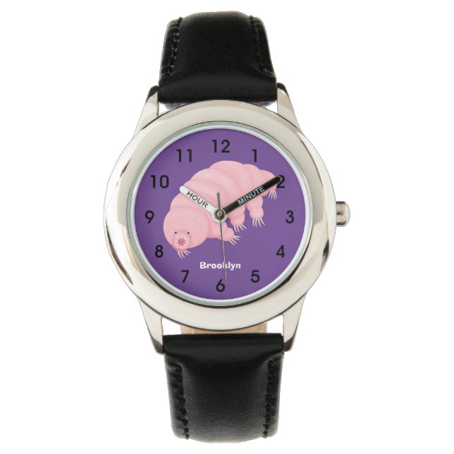 Niedlicher rosafarbener kardialer Cartoon Armbanduhr (Vorderseite)