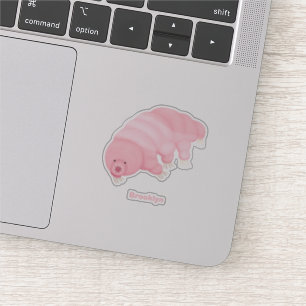 Niedlicher rosafarbener kardialer Cartoon Aufkleber