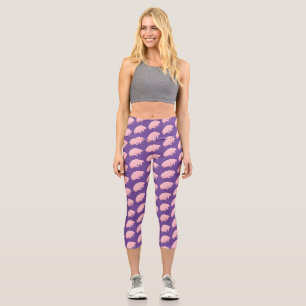 Niedlicher rosafarbener kardialer Cartoon Capri Leggings