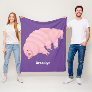 Niedlicher rosafarbener kardialer Cartoon Fleecedecke