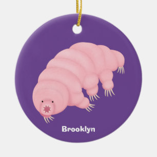 Niedlicher rosafarbener kardialer Cartoon Keramik Ornament