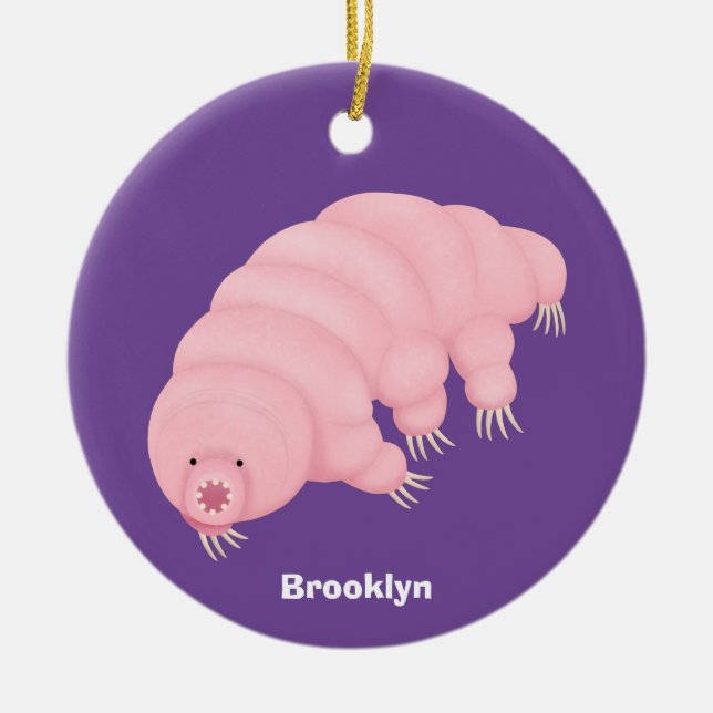 Niedlicher rosafarbener kardialer Cartoon Keramik Ornament (Vorne)