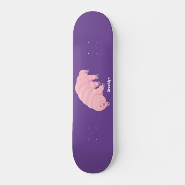 Niedlicher rosafarbener kardialer Cartoon Skateboard (Vorne)