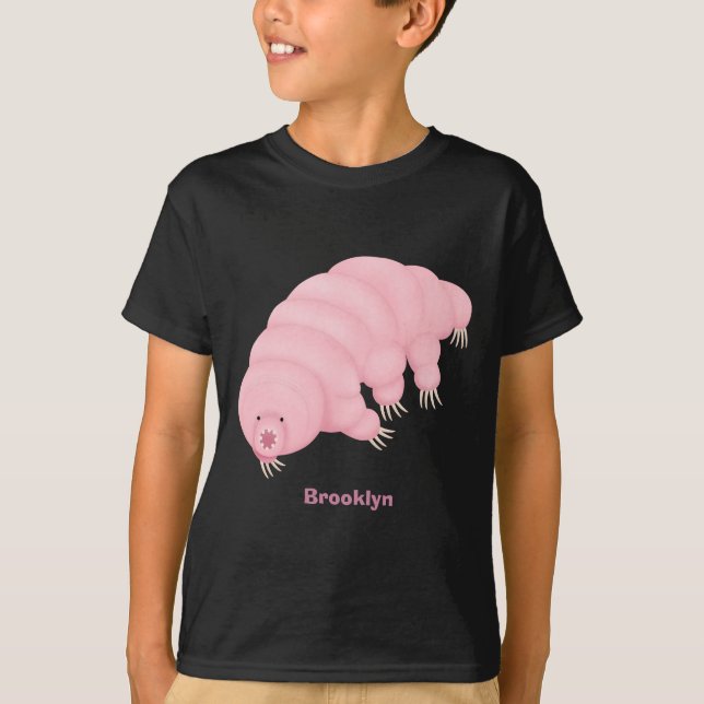 Niedlicher rosafarbener kardialer Cartoon T-Shirt (Vorderseite)
