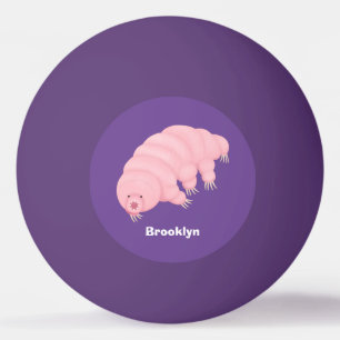 Niedlicher rosafarbener kardialer Cartoon Tischtennisball