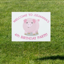 Niedlicher rosafarbener Schweinekanne personalisie